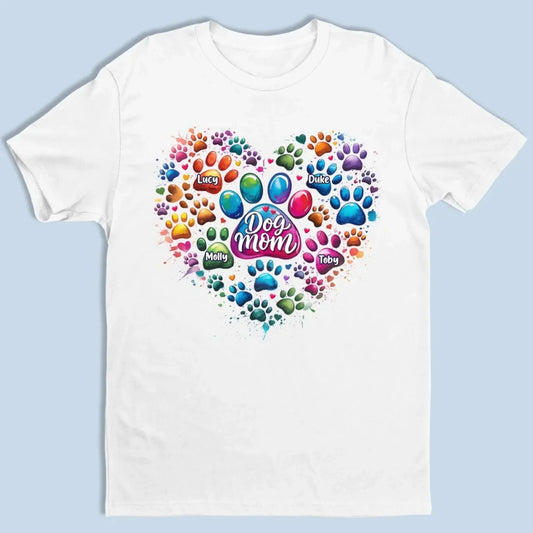 Pawfectly Colorful Heart -  Dog Personalized Custom Unisex T-shirt, Premium T-shirt, Hoodie - Mother's Day, Gift For Pet Owners, Pet Lovers